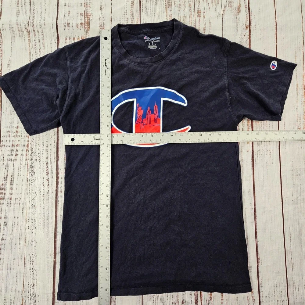 Champion New York City Blue Short Sleeve Cotton T-Shirt Men's M - Picture 7 of 9